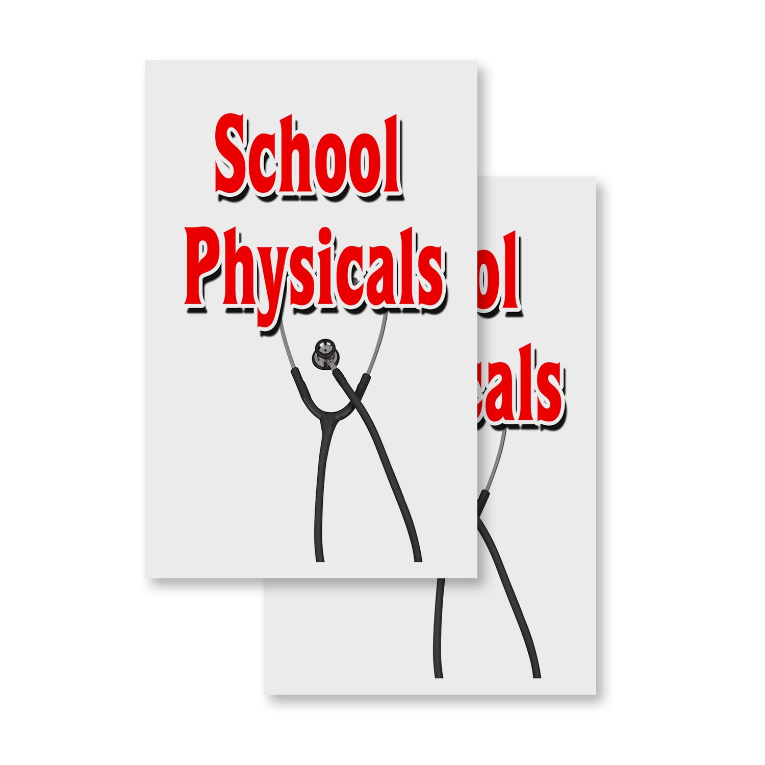 School Physicals (2PACK) 24" x 36" Vinyl Decals Sign Insert Peel
