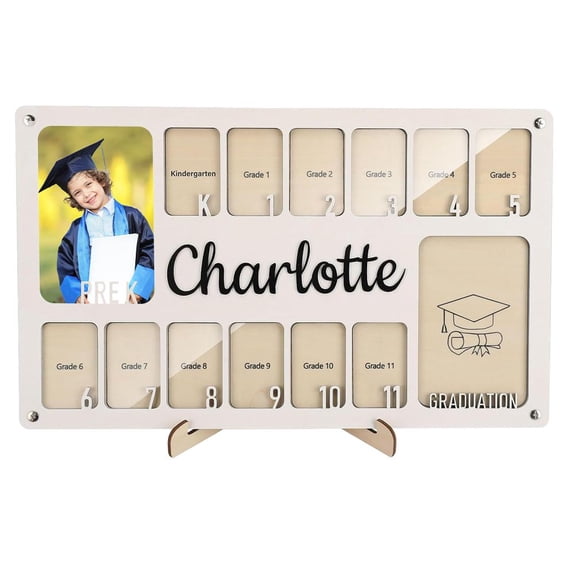 School Picture Frame Pre-K to 12, Personalized School Years Picture Frame K-12, Custom Name for Wooden School Photo Frame K-12, Pre-K Graduation Photo Frame Gift Keepsake