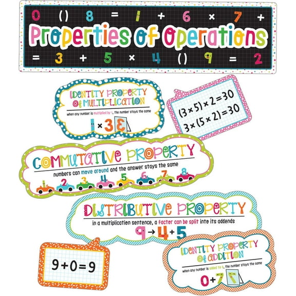 School Pop Properties of Operations Mini Bulletin Board Set [CD110332]
