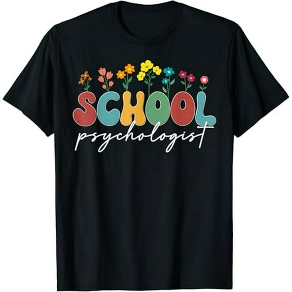 School Psychologist Counselor Psychology New Job Wildflowers T-Shirt