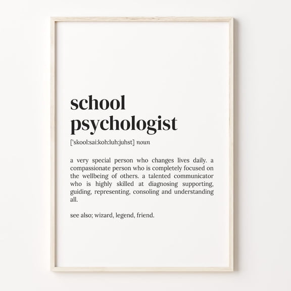 School Psychologist Definition Quote Graphic Poster Unframed Paper Print