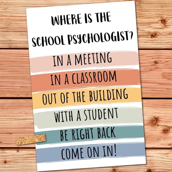 School Psychologist Sign Door Office Where is the Psychologist Poster for Decor Psych Signs Gift School Art Posters Psychology Wall Gifts For Classroom