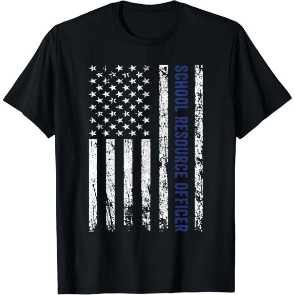School Resource Officer SRO USA Flag T-Shirt