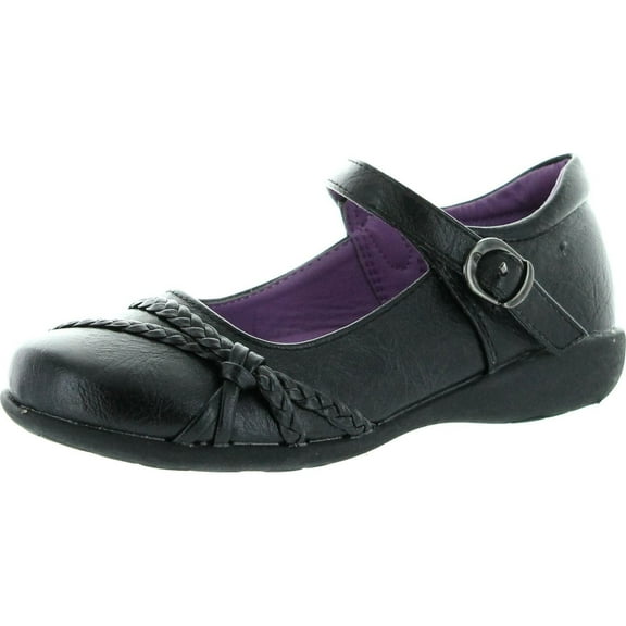 School Rider Girls Nicki-577E Hemp Decor Mary Jane Buckle Strap School Uniform Shoes