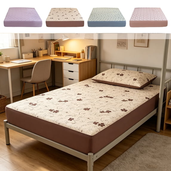 School_Savings! Fitted Sheet, 35.43x78.44in Fitted Sheet Comfortable Cool Fitted Sheets With Floral Patterns Mattress Protective Cover Easily To Clean And Maintain Singles Bed Sheets, Multicolor