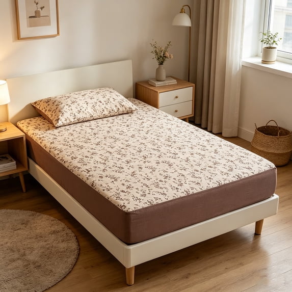 School_Savings! Fitted Sheet, 35.43x78.44in Fitted Sheet Comfortable Cool Fitted Sheets With Floral Patterns Mattress Protective Cover Easily To Clean And Maintain Singles Bed Sheets, Multicolor