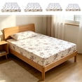 thumbnail image 1 of School_Savings! Fitted Sheet, Fitted Sheet Comfortable Cool Fitted Sheets With Floral Patterns Mattress Protective Cover Easily To Clean And Maintain Double Bed Or Singles Bed Sheets, Multicolor, 1 of 7