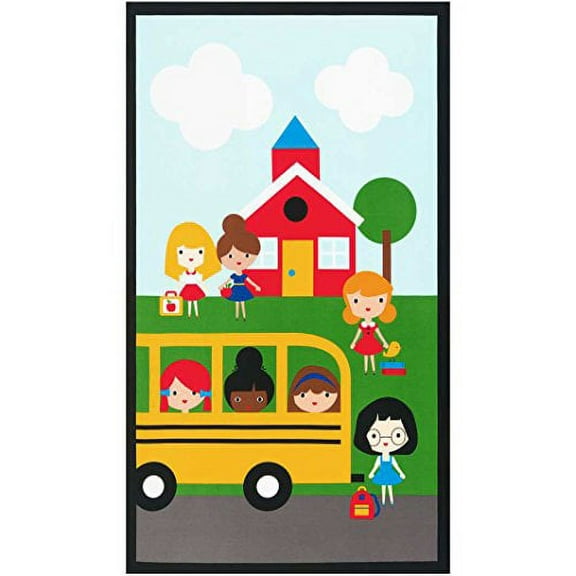 School, School, Children Ann Kelle Fabric by the panel (per 23 inches unit)