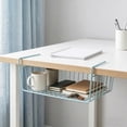 thumbnail image 1 of School Season Dorm Room Storage Basket, Under Shelf Hanging Organizer, Multi-Purpose Metal Storage Rack for Kitchen Bathroom Wardrobe Cabinet Blue, 1 of 9