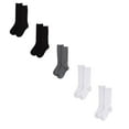 thumbnail image 1 of School Season Solid Color Knee High Warm And Comfortable Stockings Children's Stocks For Kids Boys And *5PCS(Grey & Black 2PCS & White 2PCS,M), 1 of 6