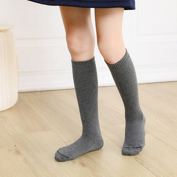 School Season Solid Color Knee High Warm And Comfortable Stockings Children's Stocks For Kids Boys And Girls Socks Teen Boys Pineapple Sicks Kids Hiking Socks Kid Blanks Girls Socks Bulk Girls
