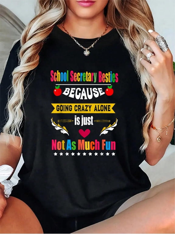 School Secretary Friends Coworker Office Besties Group T-Shirt
