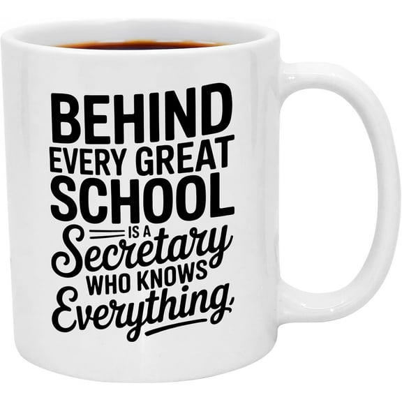 School Secretary Gifts. 11 oz Secretaries Mug Thoughtful Secretary Appreciation Gift for Women, Receptionist Day Cup, Office Desk Accessory for School Staff & Admin Professionals.