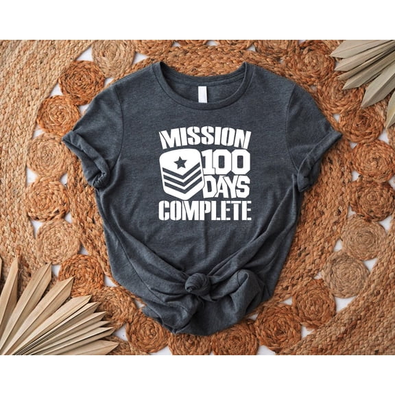 School Shirts, 100 Days Of School Shirt, Teacher Tee, Mission 100 Days Complete Shirt, Boys 100 Days Of School Tee, School Outfit, Full Size S-5XL