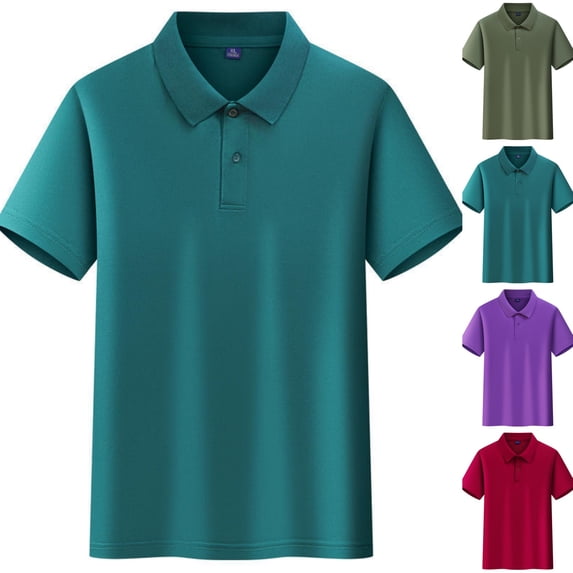 School Shirts for Girls Polo Shirt with Collared Short Sleeve Uniform Tops Summer Casual Cooling Kids Clothes Dark Green,5-6 Years