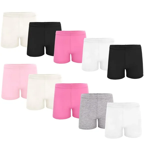 School Short Leggings for Girls,Girls Dance Shorts Breathable and Comfy Kids Cycling Shorts 10 Pack (2-10 Years Old)