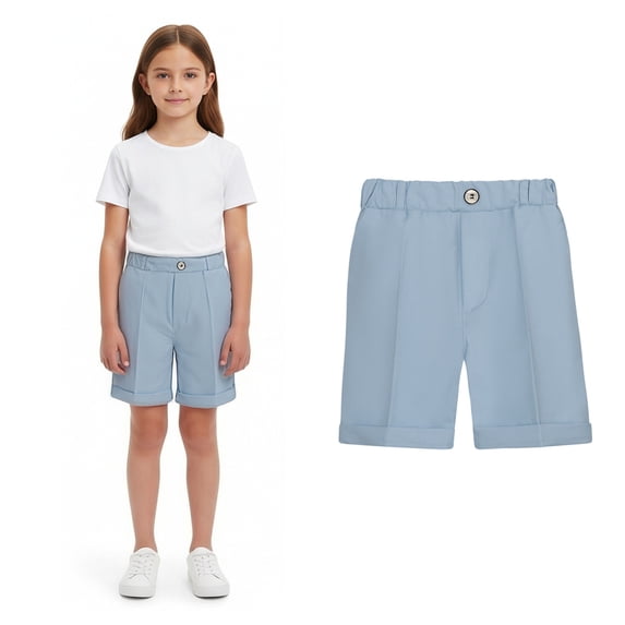 School Shorts for Boys Plain Front Stretch Preppy School Shorts Blue Uniform Pants for Boys Back To School Boys Shorts Size 2-3 Years
