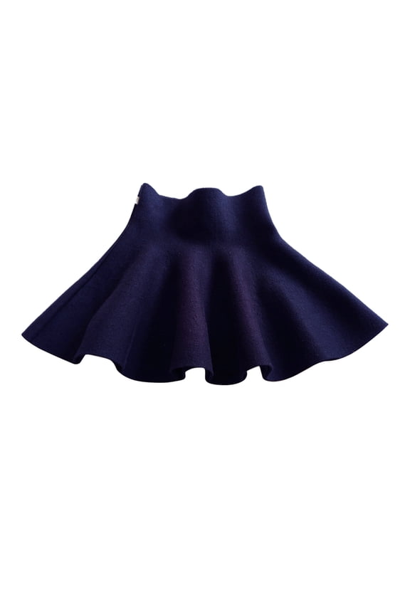 School Skirts for Girls High Waist Knitted Flared Pleated A Line Casual Solid Color Above Knee for Short Navy Dance Performance Cute Skorts for Girls 7 Years-8 Years