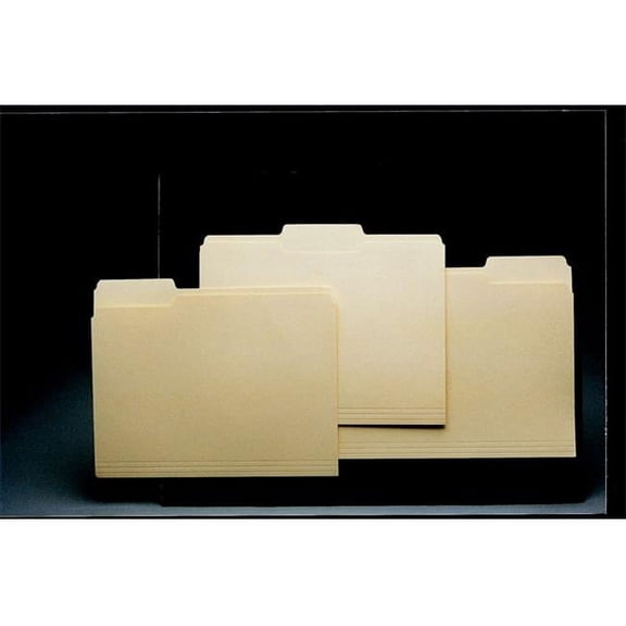 School Smart 015765 1-3 Cut Manila File Folder- Legal Medium Weight- Pack 100