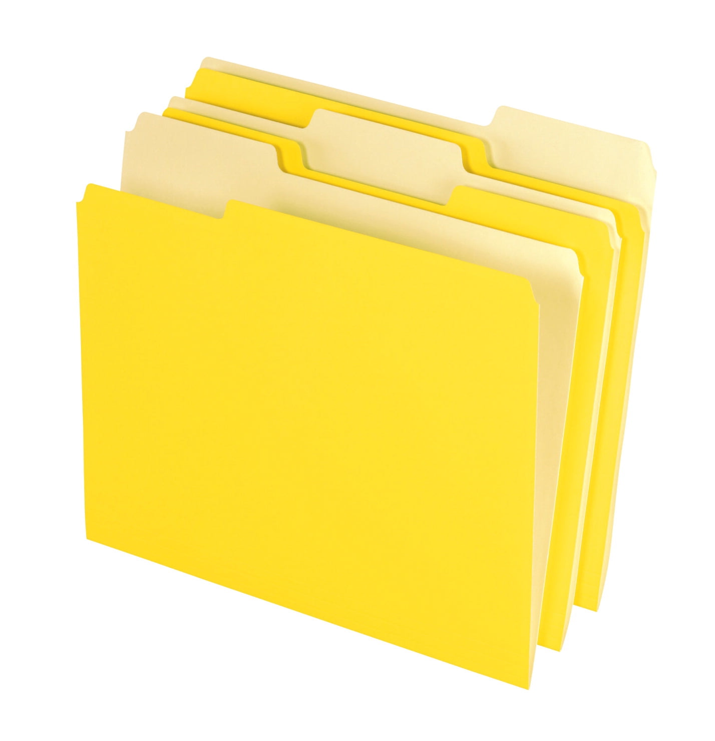 School Smart 015795 Smart Medium Weight Stock 1-3 Cut 2-Tone Reversible File Folder- Letter Yellow- Pack 100
