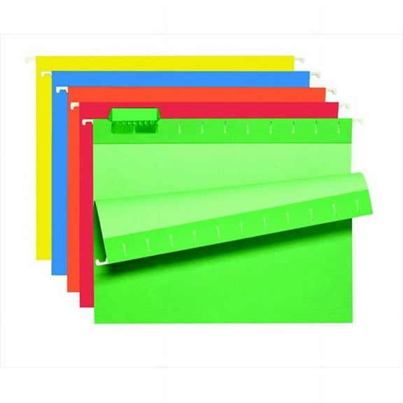 School Smart 085107 Mediumweight 0.22 Cut Colored Hanging Letter Size File Folder, Pack - 25