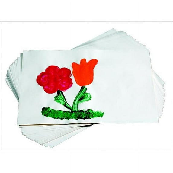School Smart 085527 Sulphite Finger Paint Paper, Glazed White, Pack - 500