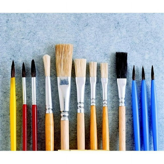 School Smart 085768 Economy Natural And Synthetic Paint Brush Assortment