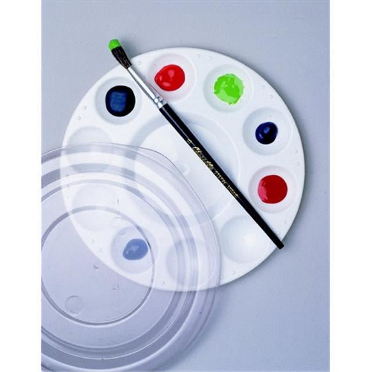 School Smart 085860 Paint Palette With Cover, 7.5 In. - Plastic, White, Pack Of 12