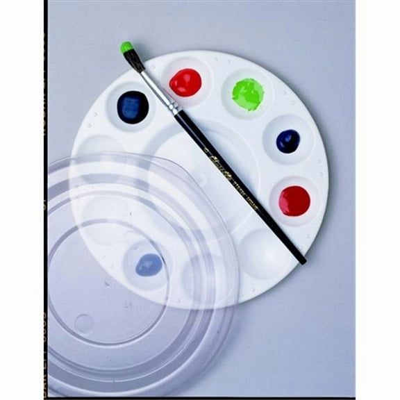 School Smart 085868 Paint Palette Tray Cover, 7.5 W In. - Plastic, White, Pack Of 12