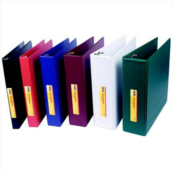 School Smart 086360 1 In. Vinyl Round Ring Binder, Blue