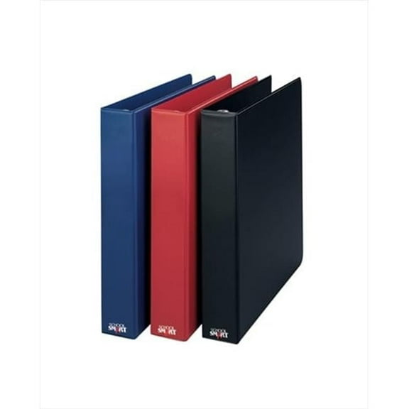 School Smart 1.5 In. Vinyl Round Ring Binder, Black