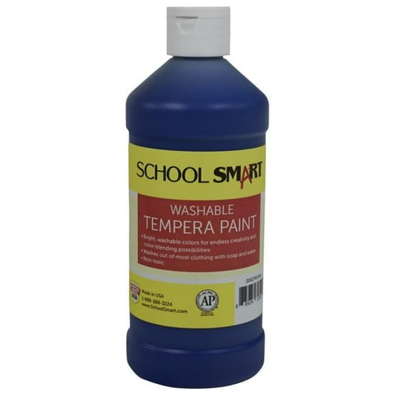 School Smart  1 Pint Washable Tempera Paint, Blue