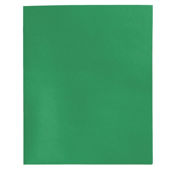 School Smart 2 Pocket Folder with Fasteners, Green, Pack of 25