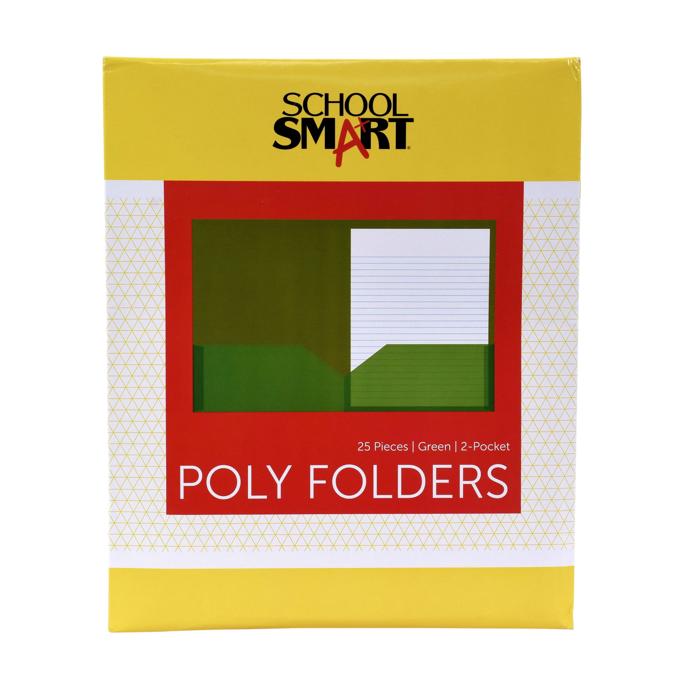 2-Pocket Poly Folders, Green, Pack of 25