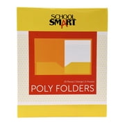 School Smart 2-Pocket Poly Folders, Orange, Pack of 25