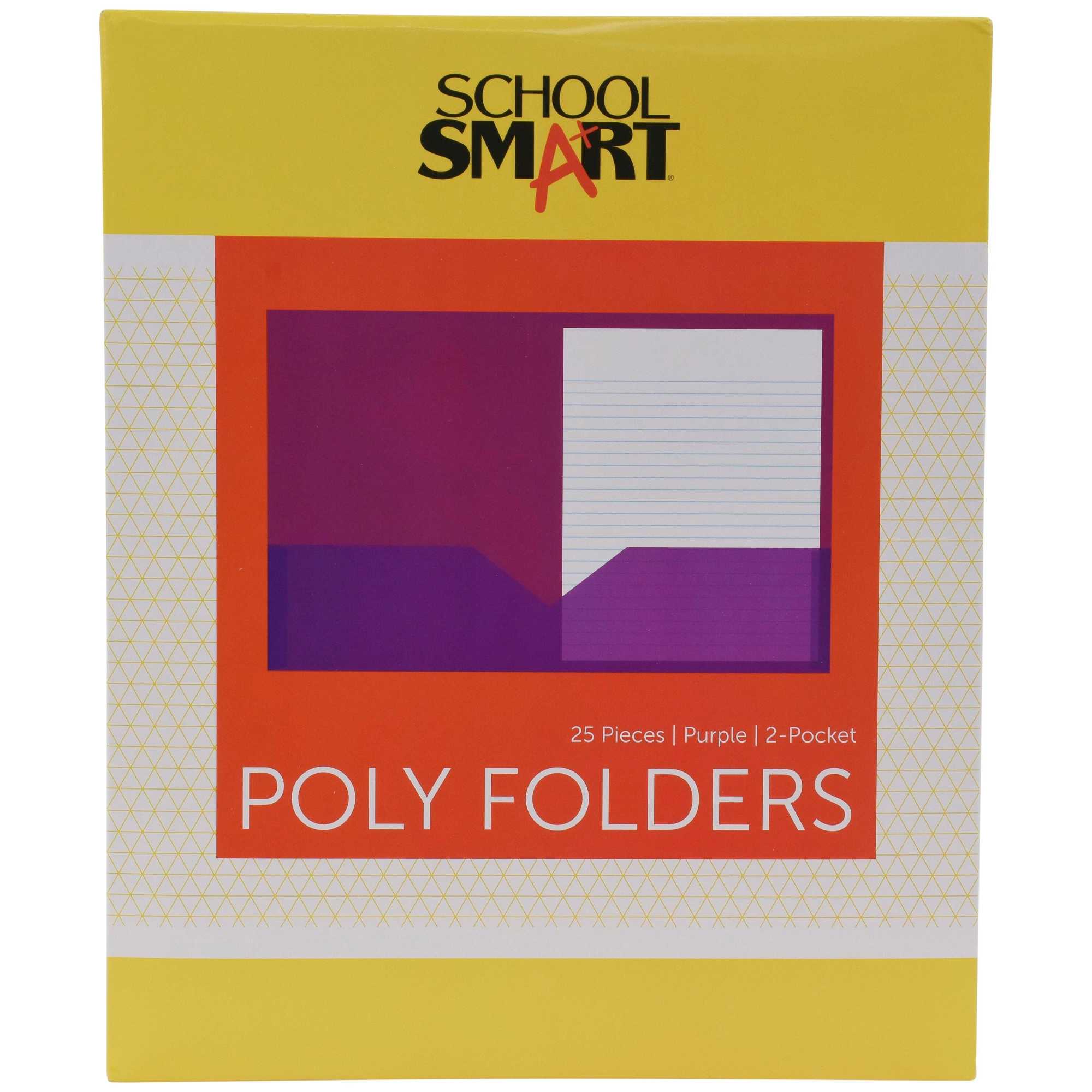 School Smart 2-Pocket Poly Folders, Purple, Pack of 25 - Walmart.com