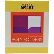 School Smart 2-Pocket Poly Folders, Purple, Pack of 25