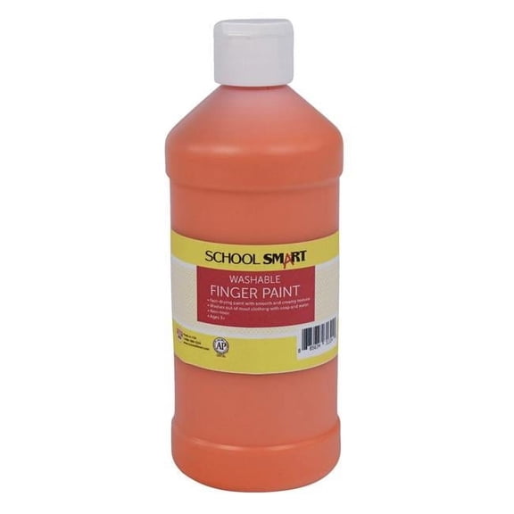 School Smart 2002415 1 Pint Washable Finger Paint, Orange