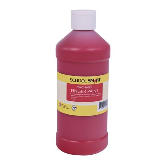 School Smart 2002423 1 Pint Washable Finger Paint, Red