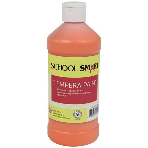 School Smart Tempera Paint, Pint, Orange