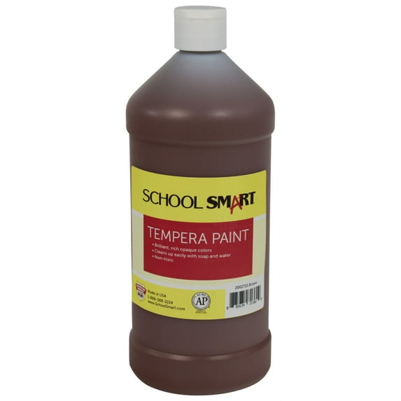 School Smart 2002715 1 qt. Tempera Paint, Brown