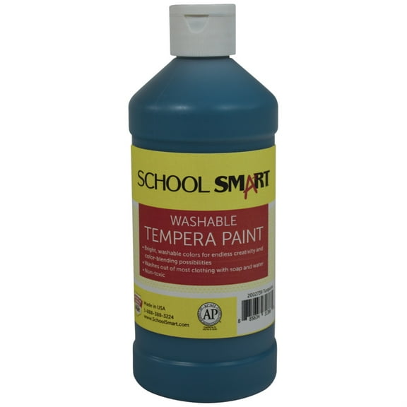 School Smart 2002739 1 Pint Washable Tempera Paint, Turquoise