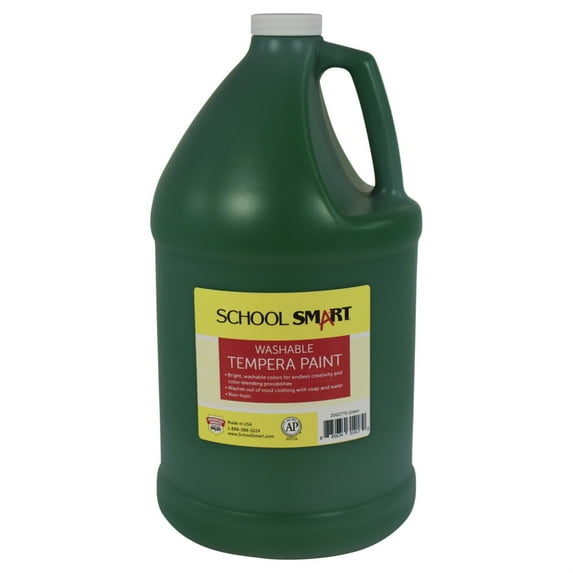 School Smart 2002770 1 gal Washable Tempera Paint, Green