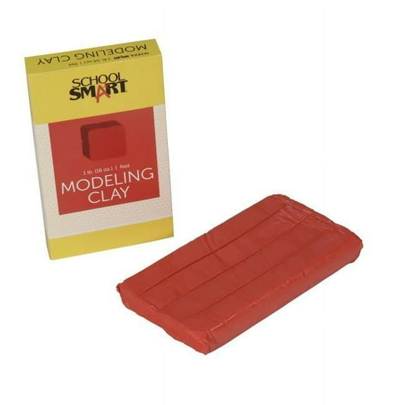 School Smart Modeling Clay, 1 Pound, Red