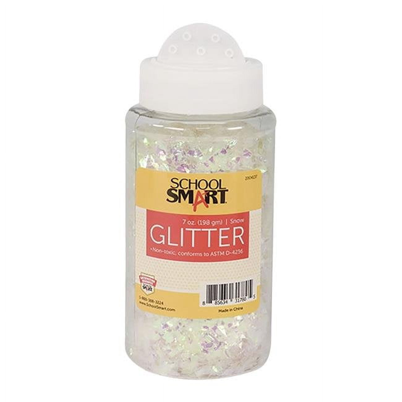 School Smart 2004137 7 oz Jar Snow Craft Glitter
