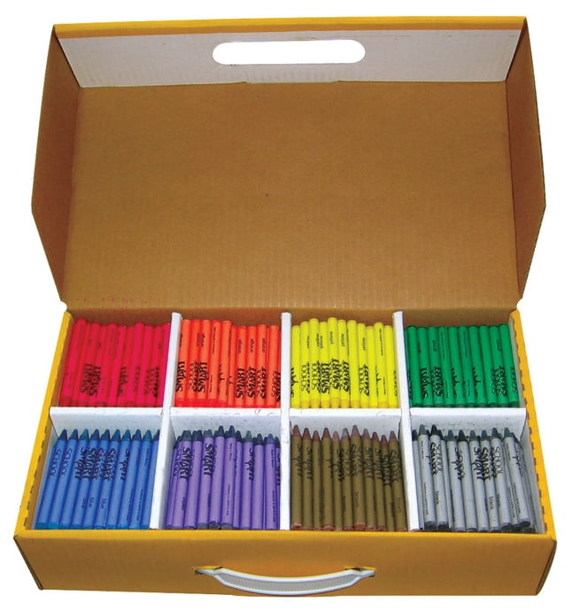 School Smart Large Crayons in Storage Box, Assorted Colors, Pack of 400