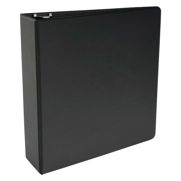 School Smart Round Ring Binder, Polypropylene, 3 Inches, Black