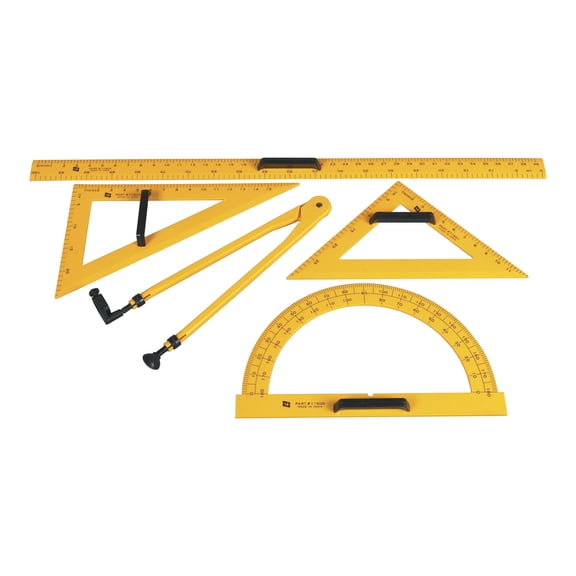 School Smart 084469 Drafting Tool Kit- Yellow- Pack - 5