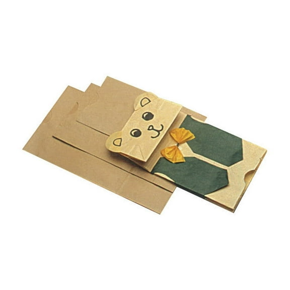 Flat Bottom Paper Bag, 13 x 6-1/2 x 4 Inches, Brown, Pack of 100