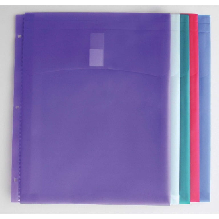 School Smart Folder Tabs for 3-Ring Binders, Assorted Colors, Pack of 5